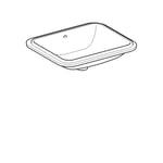 Lavabo bajo encimera serie Geberit VariForm rectangular: B1=45cm, Toma de grifo=Sin, Rebosadero=Visible, Blanco